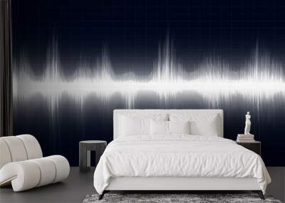 Hi tech futuristic sound waves oscillating glow light. in white color design layout background Wall mural