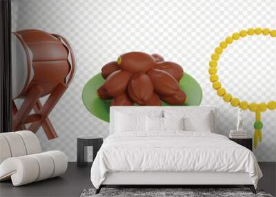 ramadan 3d render icons Wall mural