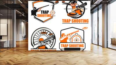 Trap shooting clipart design vector. Wall mural