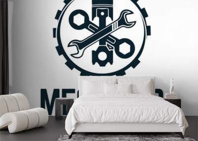 Vintage mechanic logo vector illustration. Car, auto, repair service logo business. Wall mural