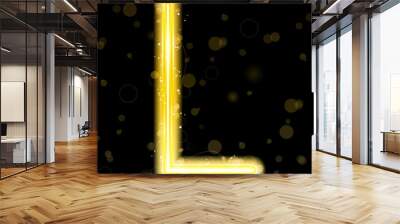 Alphabet Golden Letters with Glitter and Sparkles Wall mural