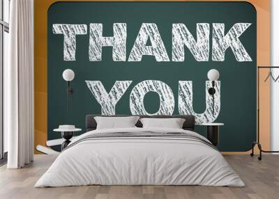 Blackboard with Thank You Message written with Chalk Wall mural