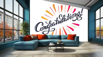 Congratulations lettering vector illustration EPS 10 Wall mural