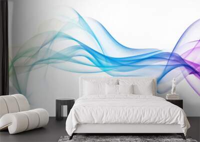 blue smoky wave isolated Wall mural