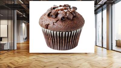 brownie chocolate muffin isolated Wall mural