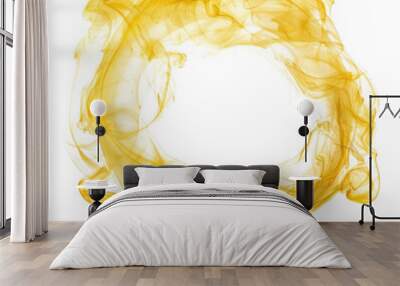 yellow smoke ring isolated Wall mural