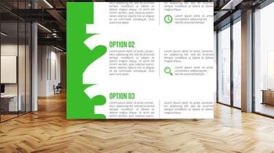 1-2-3 option infographics-paper progress template Wall mural