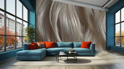 White reflective hair texture Wall mural