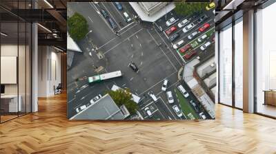 Urban traffic from above Wall mural