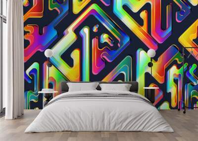 Abstraction futuristic seamless pattern Wall mural