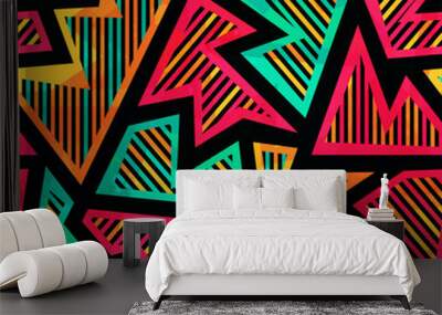 bright geometric seamless pattern Wall mural