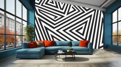 monochrome illusion seamless pattern Wall mural