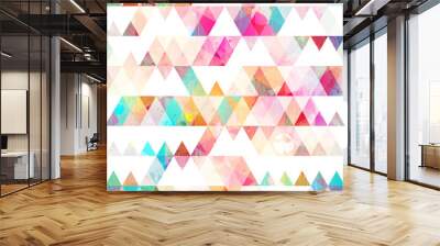 rainbow triangle seamless pattern with grunge effect Wall mural