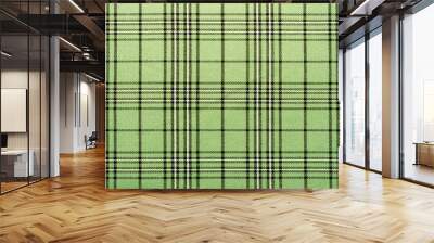 Fabric in a cage. Checkered pattern vector color available in green, gray and black colors. Tartan texture for flannel shirt or other modern fashion textile design. Wall mural