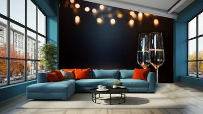 Festive new year with champagne Wall mural