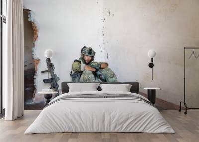 Disappointed American Soldier Wall mural