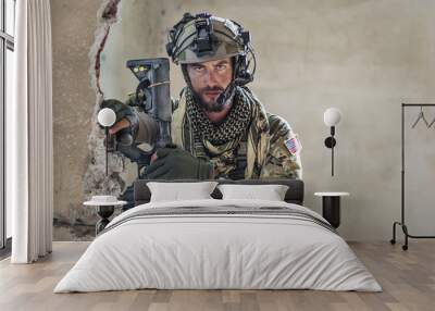 Portrait of American Soldier Wall mural