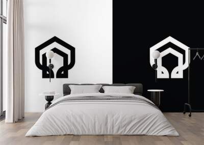 initial house logo, abstract Wall mural