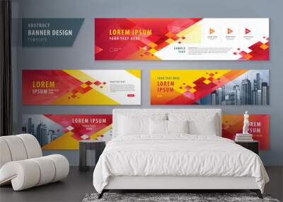 Abstract banner design web template Set, Horizontal header web banner Wall mural