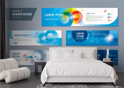 Abstract banner design web template Set, Horizontal header web banner Wall mural