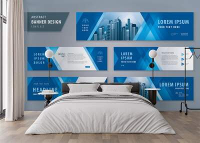 Abstract banner design web template Set, Horizontal header web banner Wall mural