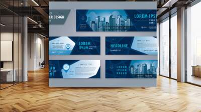 Abstract banner design web template Set, Horizontal header web banner Wall mural