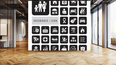 insurance icon set vector illustration, icons modern design style Wall mural