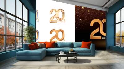 Set of 20th Anniversary logotype design, Twenty years anniversary celebration Wall mural