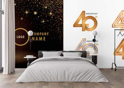 Set of 40th Anniversary logotype design Wall mural