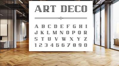 vector of art deco font and alphabet, line letters set. the great gatsby style Wall mural