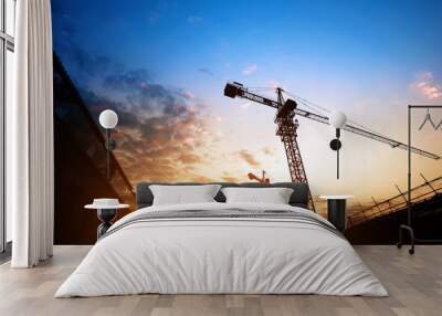 Dusk building site Wall mural