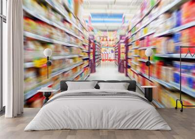 empty supermarket aisle Wall mural