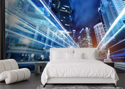 modern city at night Wall mural