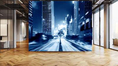 modern city at night Wall mural