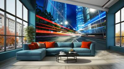 modern city at night Wall mural