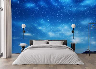 Nightly sky scene with stars Wall mural