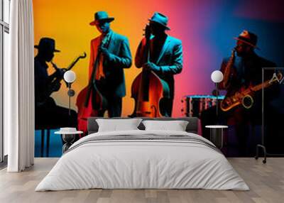 Silhouette of a jazz concert Wall mural