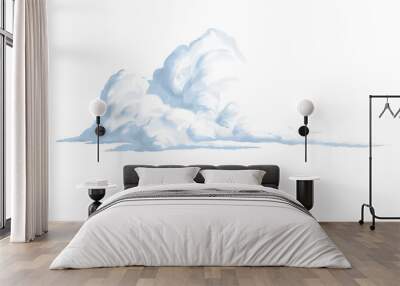 Bright big white cloud hand drawn illustration isolated PNG	
 Wall mural