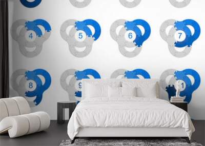 Circle Puzzle 15 - Blue 2 Wall mural