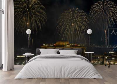 United Arab Emirates - Abu Dhabi - Fireworks over Emirates Palace for New Year  Wall mural