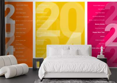 2024 - happy new year - best wishes 2024 background Wall mural