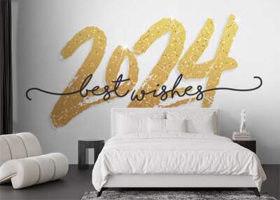 2024 - happy new year - best wishes 2024 background Wall mural