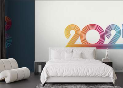 Bonne année - meilleurs vœux 2025 - vecteur pour affiche, bannière, salutation et célébration du nouvel an 2025. Wall mural