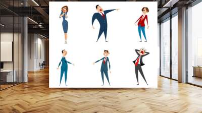 Six businessmen set Wall mural