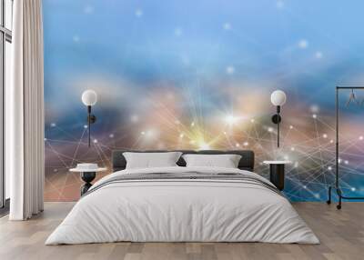 Abstackt technology background concept internet and element technology Wall mural