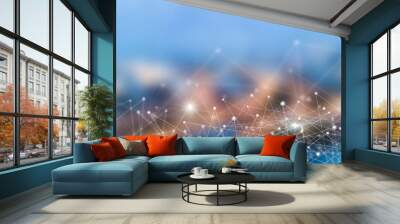 Abstackt technology background concept internet and element technology Wall mural