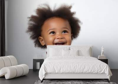 Little afro kid smiling Wall mural