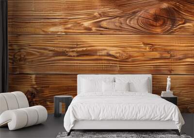 Top view of a textured natural wood background providing ample copy space image Wall mural