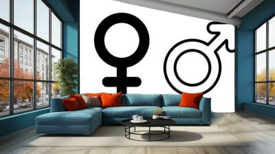 A set of icons indicating gender. Feminine and masculine symbols. Wall mural