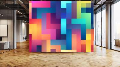 Brightly colored digital pattern background images. Wall mural